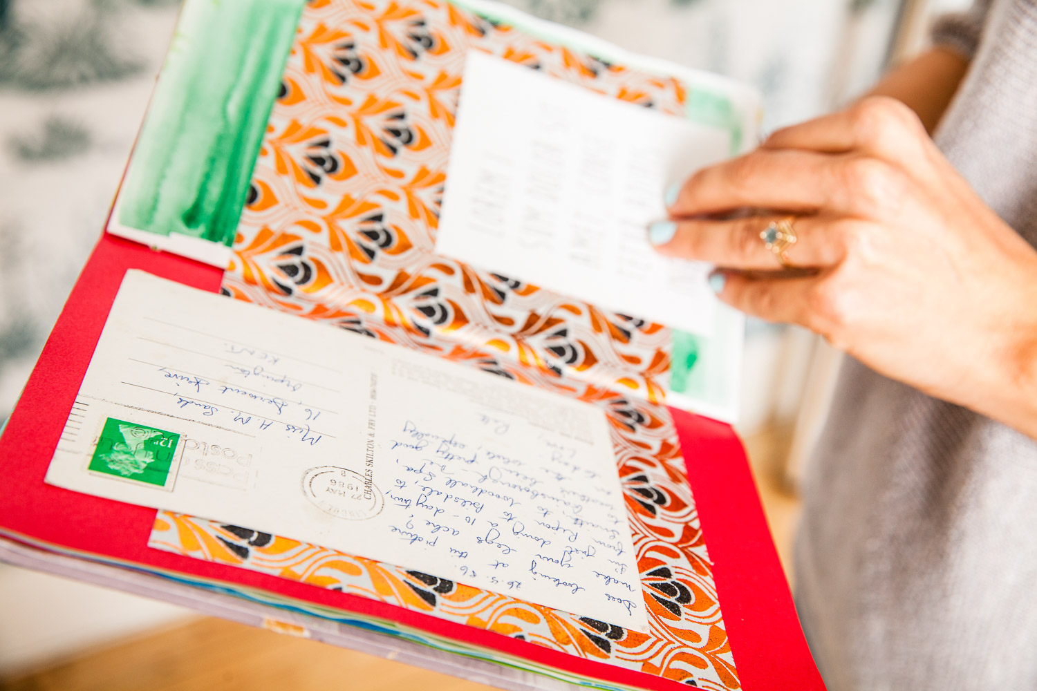 Inside a hand made book 